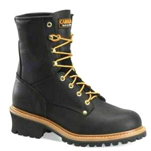 Mens Carolina Logger Boots. Black leather. Steal Toe Sz 9.5